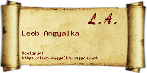 Leeb Angyalka névjegykártya